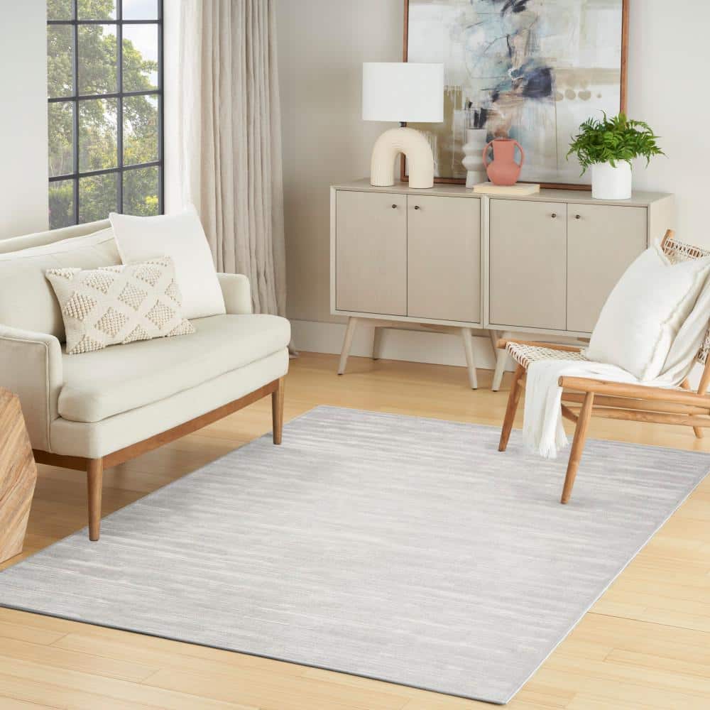 Casual Light Grey 5 ft. x 7 ft. Abstract Contemporary Area Rug - Hercitys