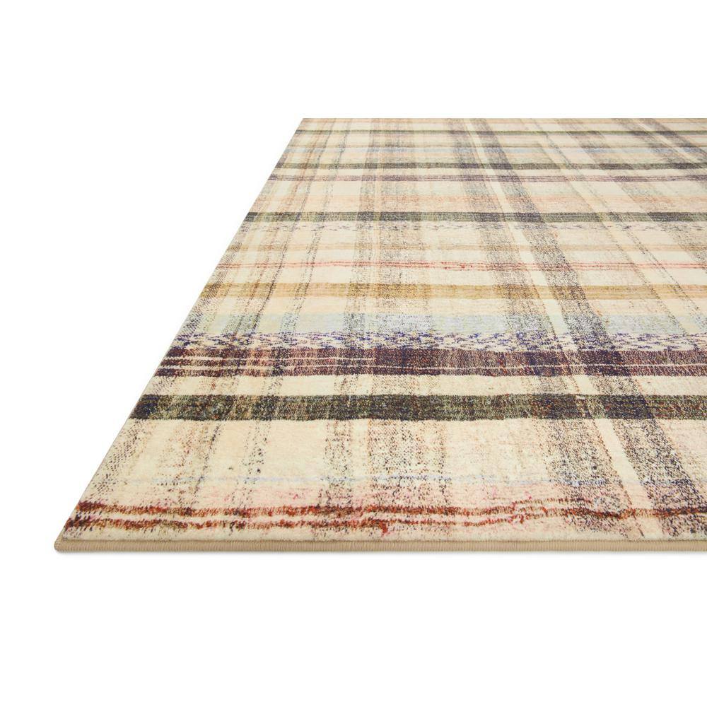 Chris Loves Julia Humphrey Ivory/Multi 5 ft. x 7 ft. Modern Farmhouse Plaid Area Rug - Hercitys