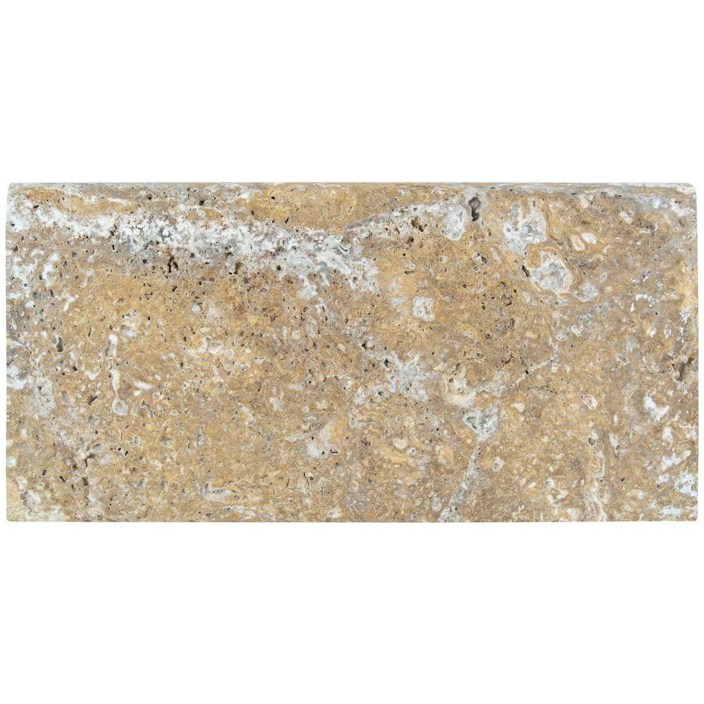 Tuscany Scabas 5 cm x 12 in. x 24 in. Brushed Travertine Pool Coping (2 sq. ft.) - Hercitys