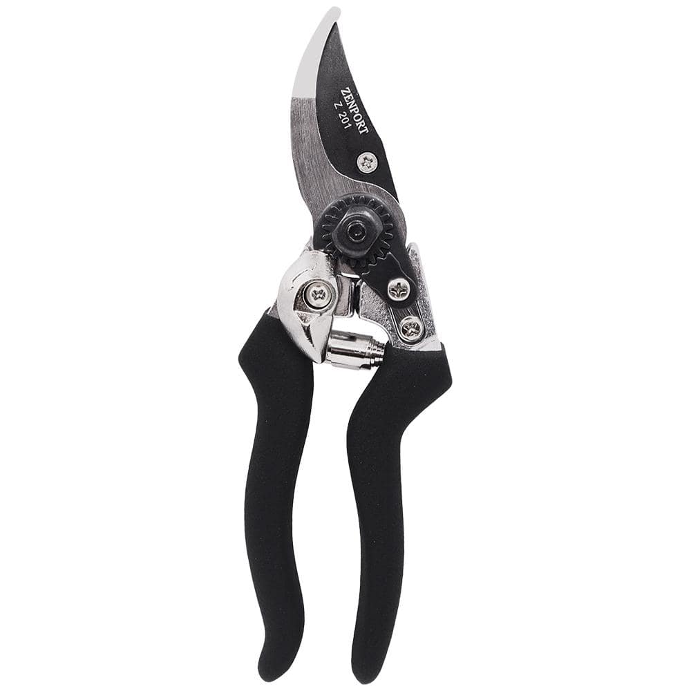 8 in. Bypass Euro Steel Heavy-Duty Pruner with Black Handles - Hercitys