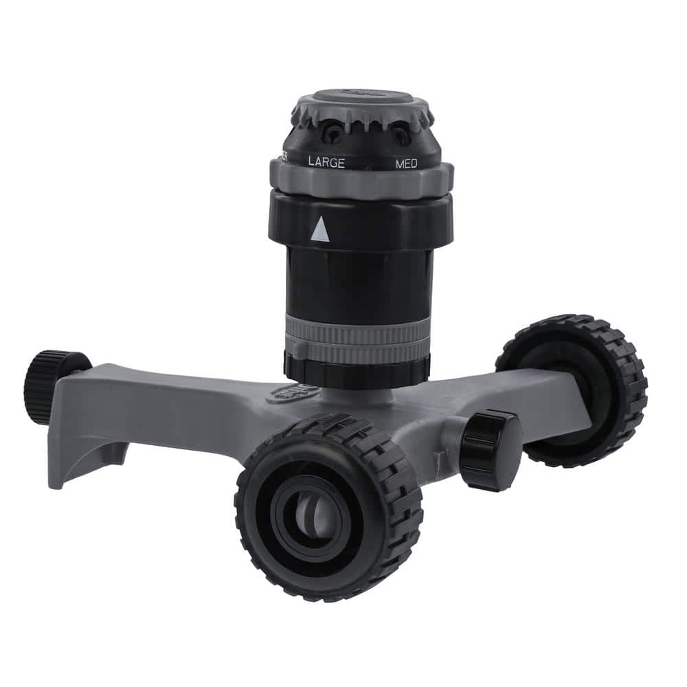 H2O-Six Rotating 6-Pattern Gear-Drive Sprinkler on Wheeled Base - Hercitys
