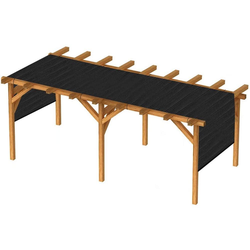 Outdoor Pergola Shade Cover Canopy for Patio Privacy Shade Screen Panel with Grommets on 2 Sides，8’x10′, Black - Hercitys