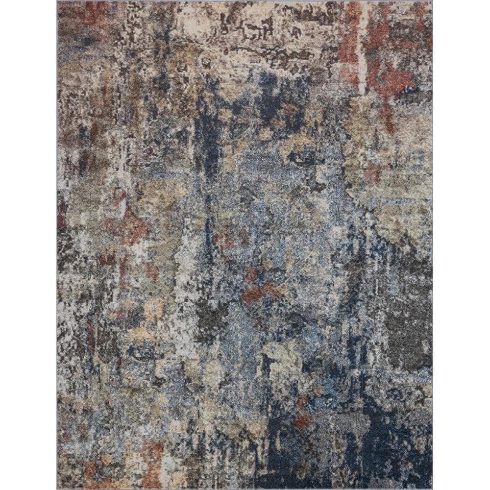 Reina Abstract Navy 5 ft. x 7 ft. Indoor Area Rug - Hercitys