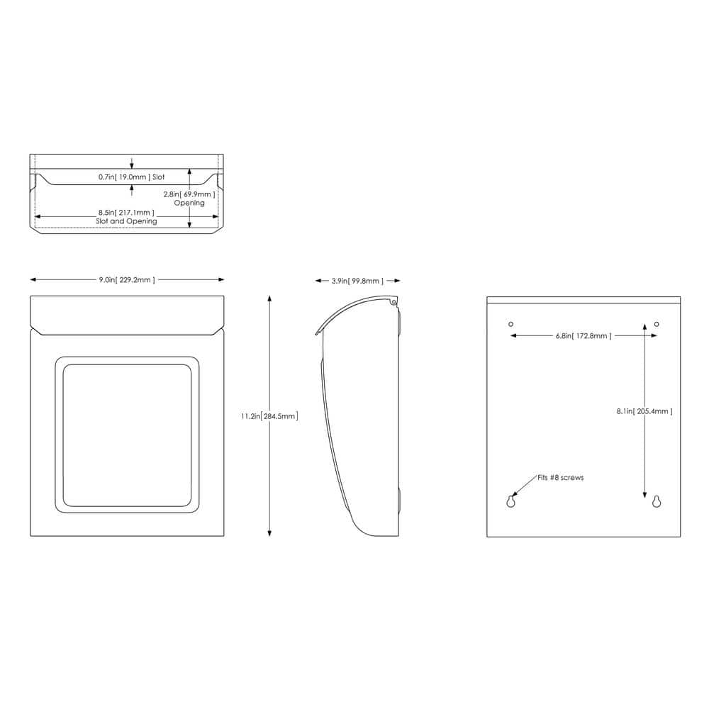 Aspen White, Small, Steel, Locking, Wall Mount Mailbox - Hercitys
