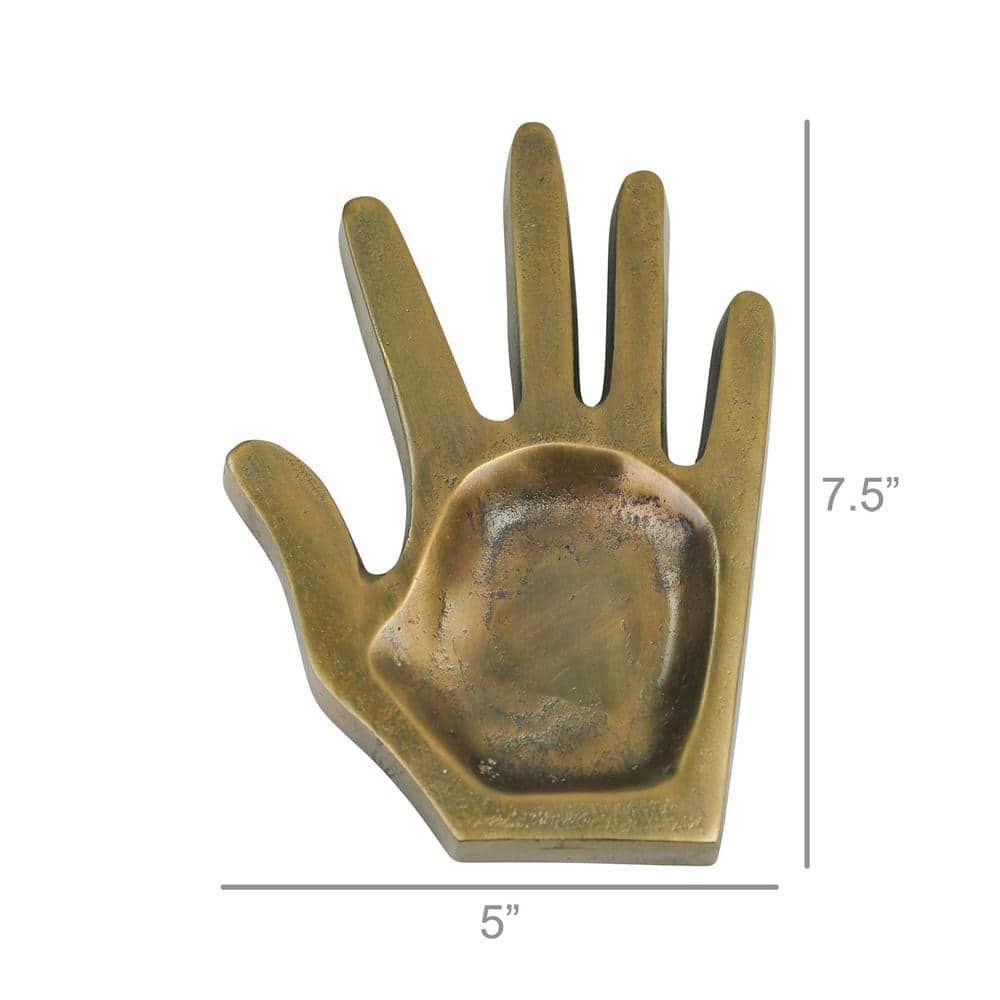 Amelia 5 in. W x 0.75 in. H x 7.5 in. D Rectangle Bronze Cast Metal Dinnerware and Serving Storage - Hercitys