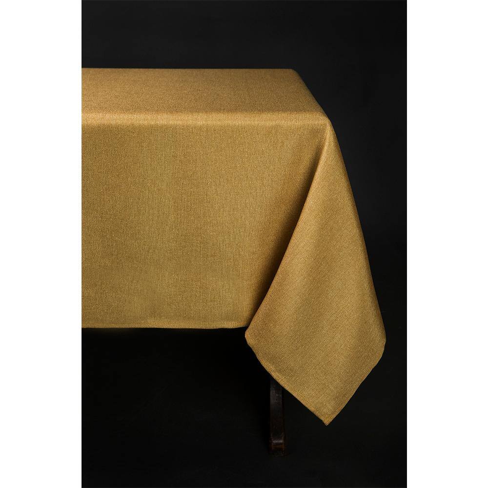 Gala Glistening Collection Easy Care Solid Color Tablecloth, 60 by 60 in. Gold - Hercitys