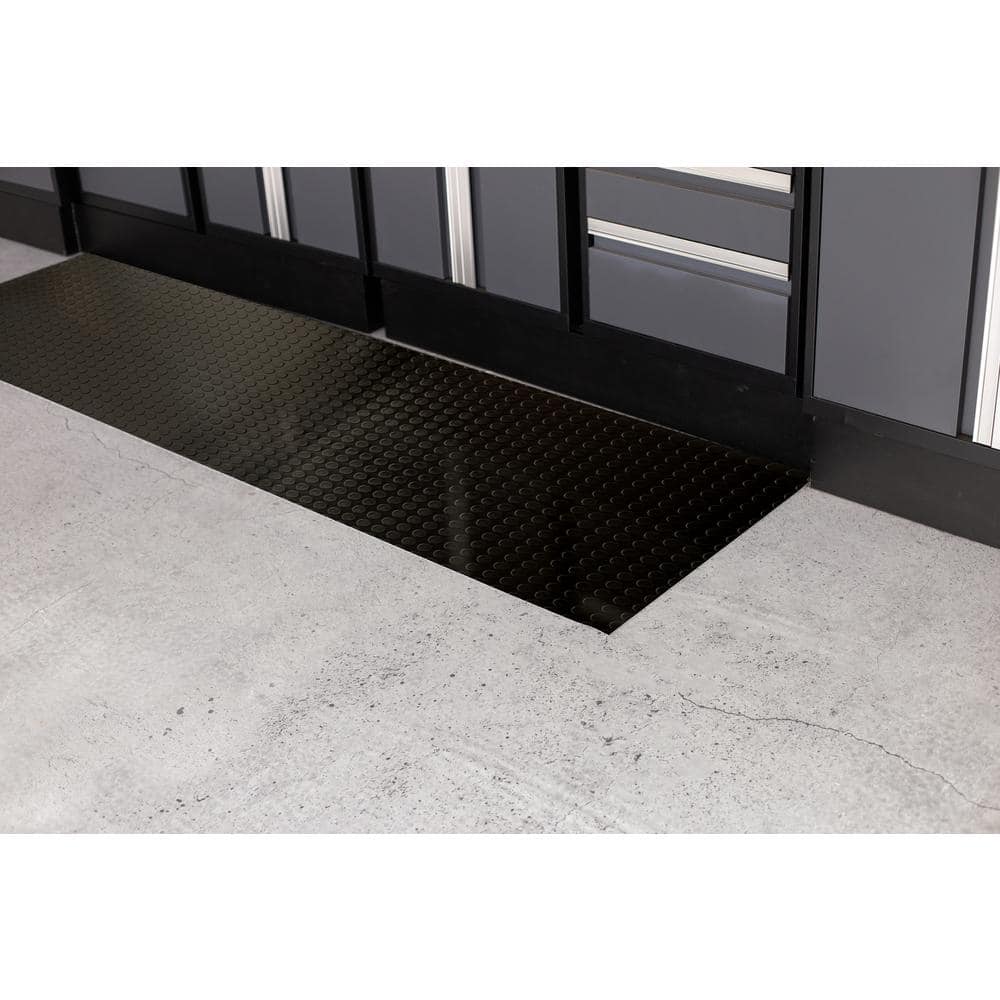 Coin 27 in. W x 96 in. L Midnight Black Commercial Grade Vinyl Performance Garage Flooring Runner - Hercitys