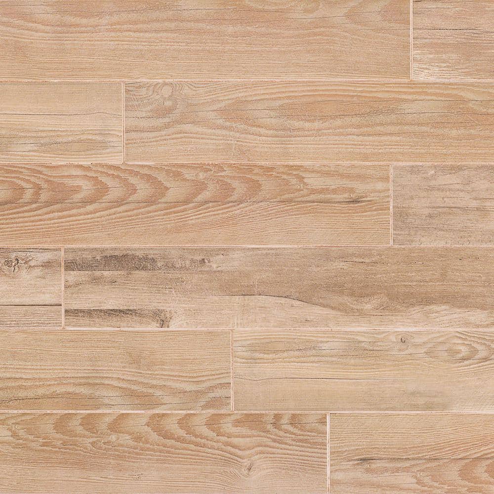 Grove Greige 4 in. x 24 in. 9.5mm Natural Porcelain Tile (20-piece 12.91 sq. ft. / box) - Hercitys