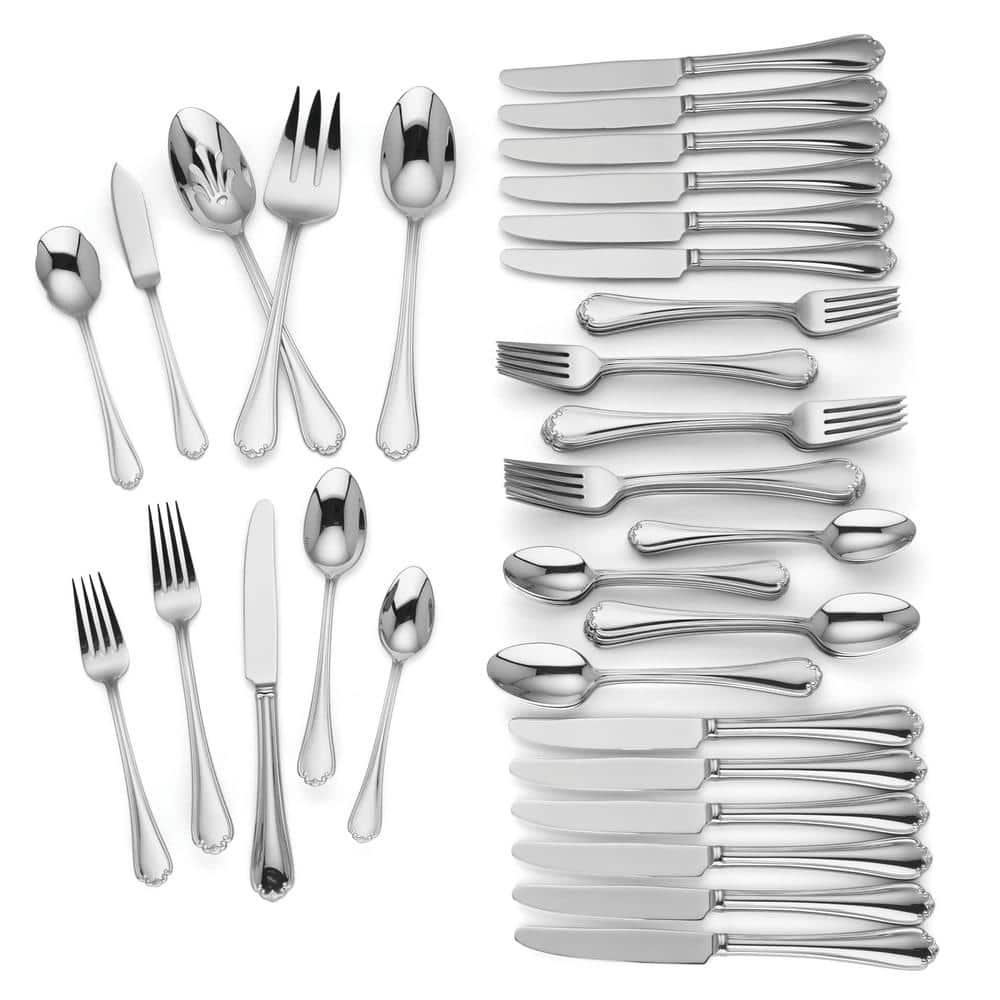 Chelse Muse 65-Piece Silver 18/10-Stainless Steel Flatware Set (Service For 12) - Hercitys