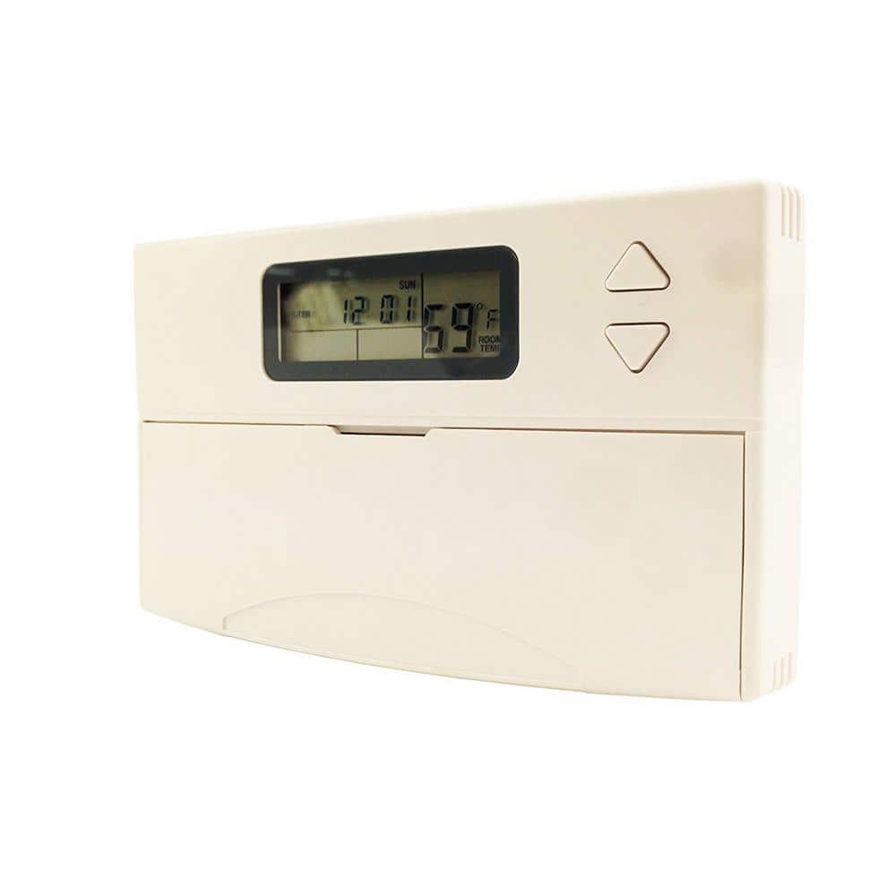 Low Voltage 5-1-1-Day Programmable Thermostat 24-Volt LCD Display White - Hercitys