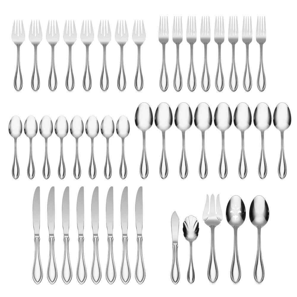 American Harmony 45-Piece Silver 18/0-Stainless Steel Flatware Set (Service For 8) - Hercitys