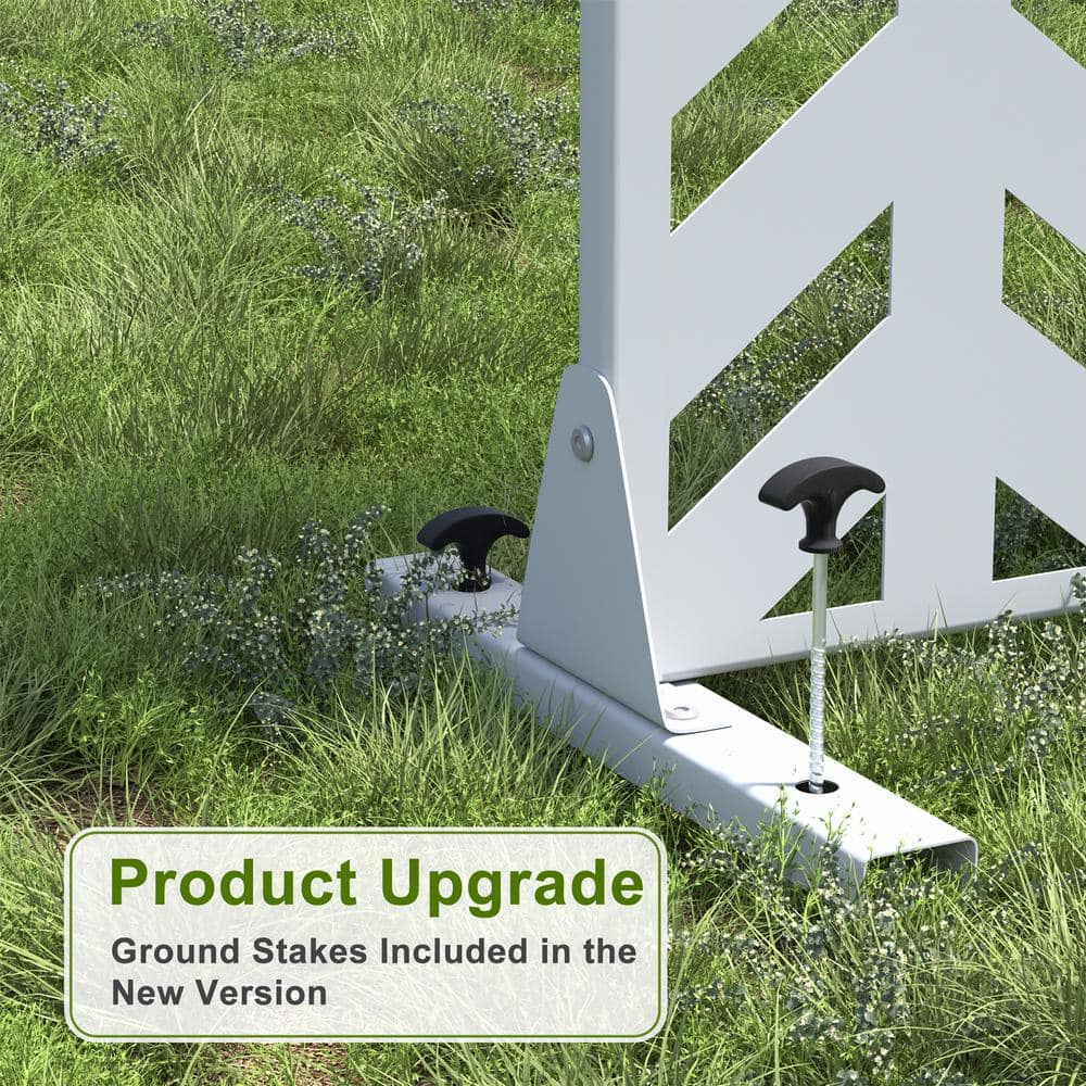 Keith 72 in. Galvanized Metal Outdoor Privacy Screens Outdoor Garden Fence in White - Hercitys