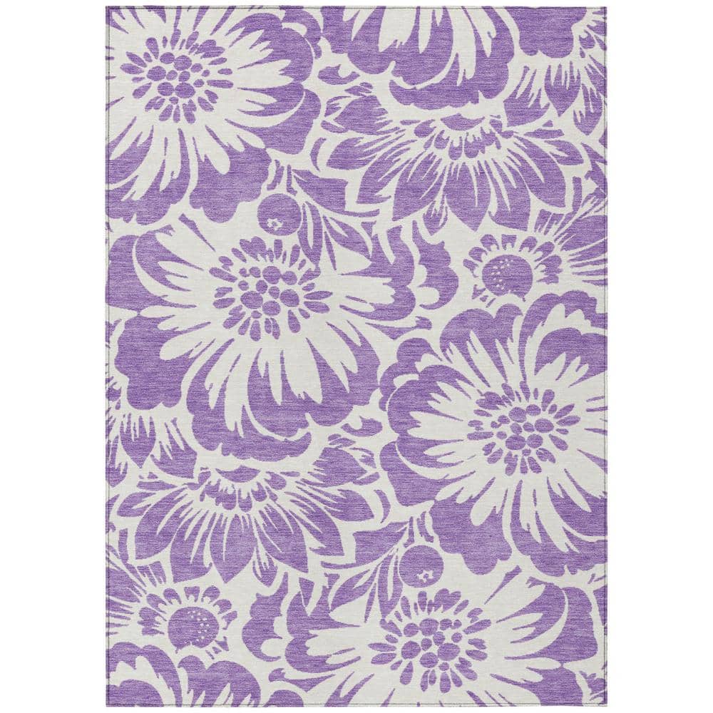 Chantille ACN551 Purple 5 ft. x 7 ft. 6 in. Machine Washable Indoor/Outdoor Geometric Area Rug - Hercitys