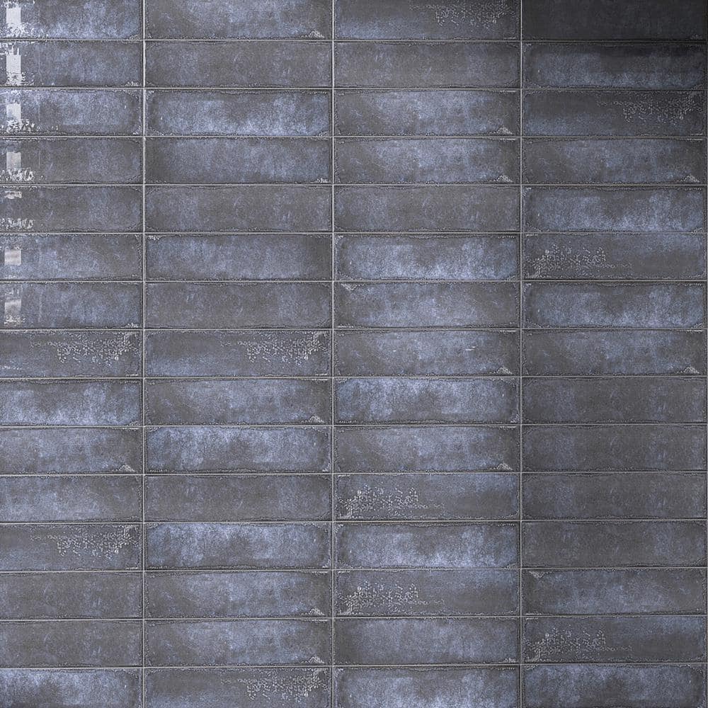 Iris Azul Blue 2.9 in. X 11.8 in. Polished Ceramic Subway Wall Tile (6.35 sq. ft./Case) - Hercitys