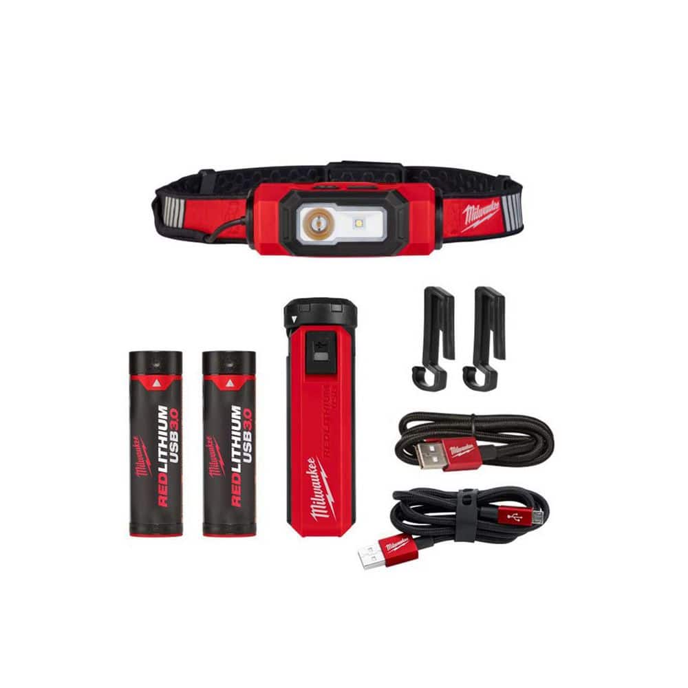 600 Lumens LED REDLITHIUM USB 360-Degree Visibility Hard Hat Headlamp USB Charger and Portable Power Source Kit - Hercitys