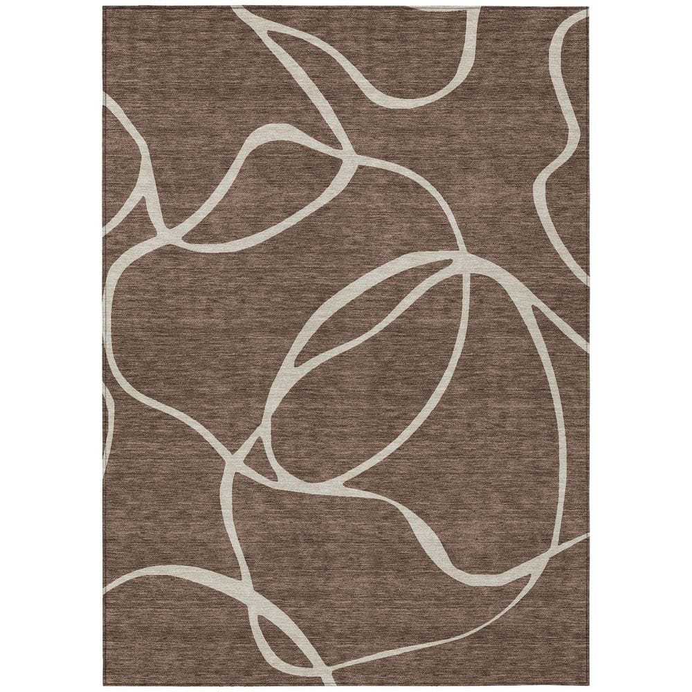 Chantille Machine Washable Indoor/Outdoor Abstract ACN999 Brown 5 ft. x 7 ft. 6 in. Area Rug - Hercitys