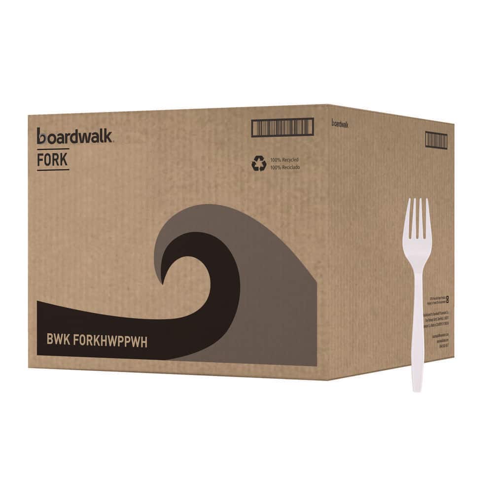 White Heavyweight Disposable Polypropylene Forks (1000-Carton) - Hercitys