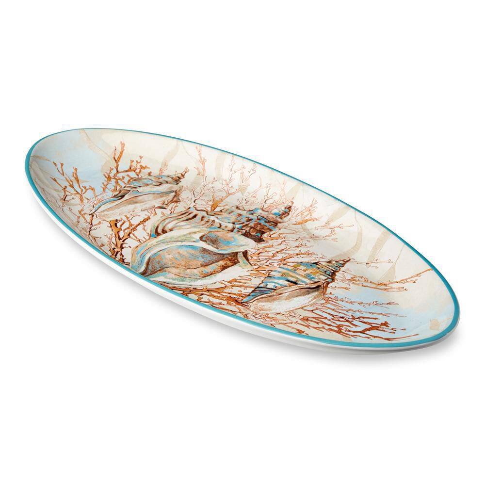 Escape to the Sea 8.5 in. Multi-Colored Ceramic Fish Platter - Hercitys