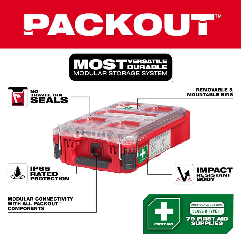 Class A Type 3 Compact Packout First Aid Kit (79-Piece) with High Performance Stabilizing Shell Knee Pad - Hercitys