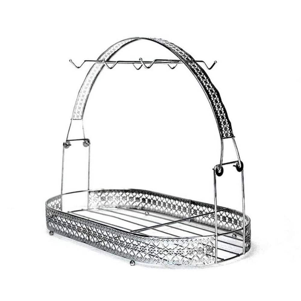 6 Hooks Silver Mug Tree Holder Coffee Cup Stand Dishes Organizer Wrought Iron for Counter, Cabinet, Table and Kitchen - Hercitys