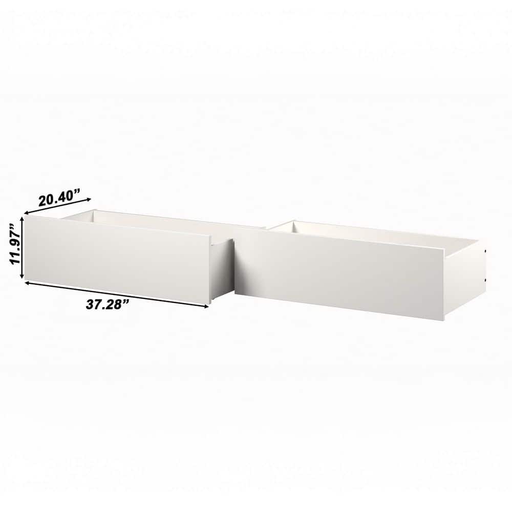 Urban Twin-Full White Bed Drawers - Hercitys