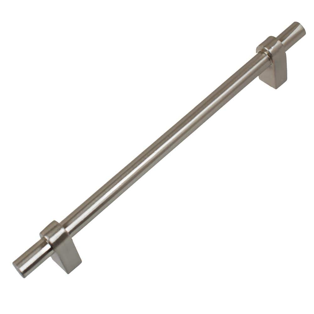 6-1/4 in. Center-to-Center Satin Nickel Solid Euro T-Bar Handle Pull (10-Pack) - Hercitys