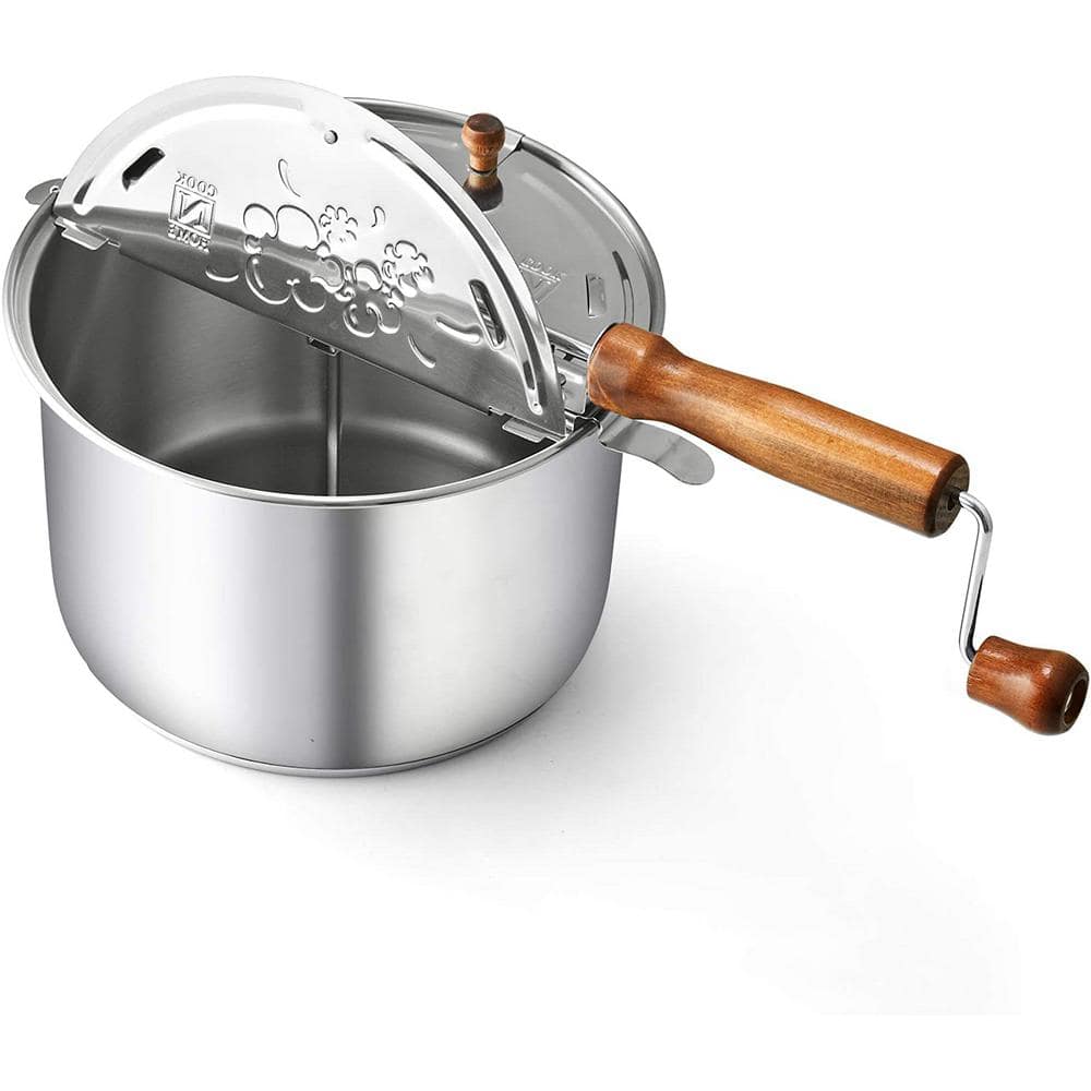 6 qt. Silver Stainless Steel Popcorn Popper - Hercitys