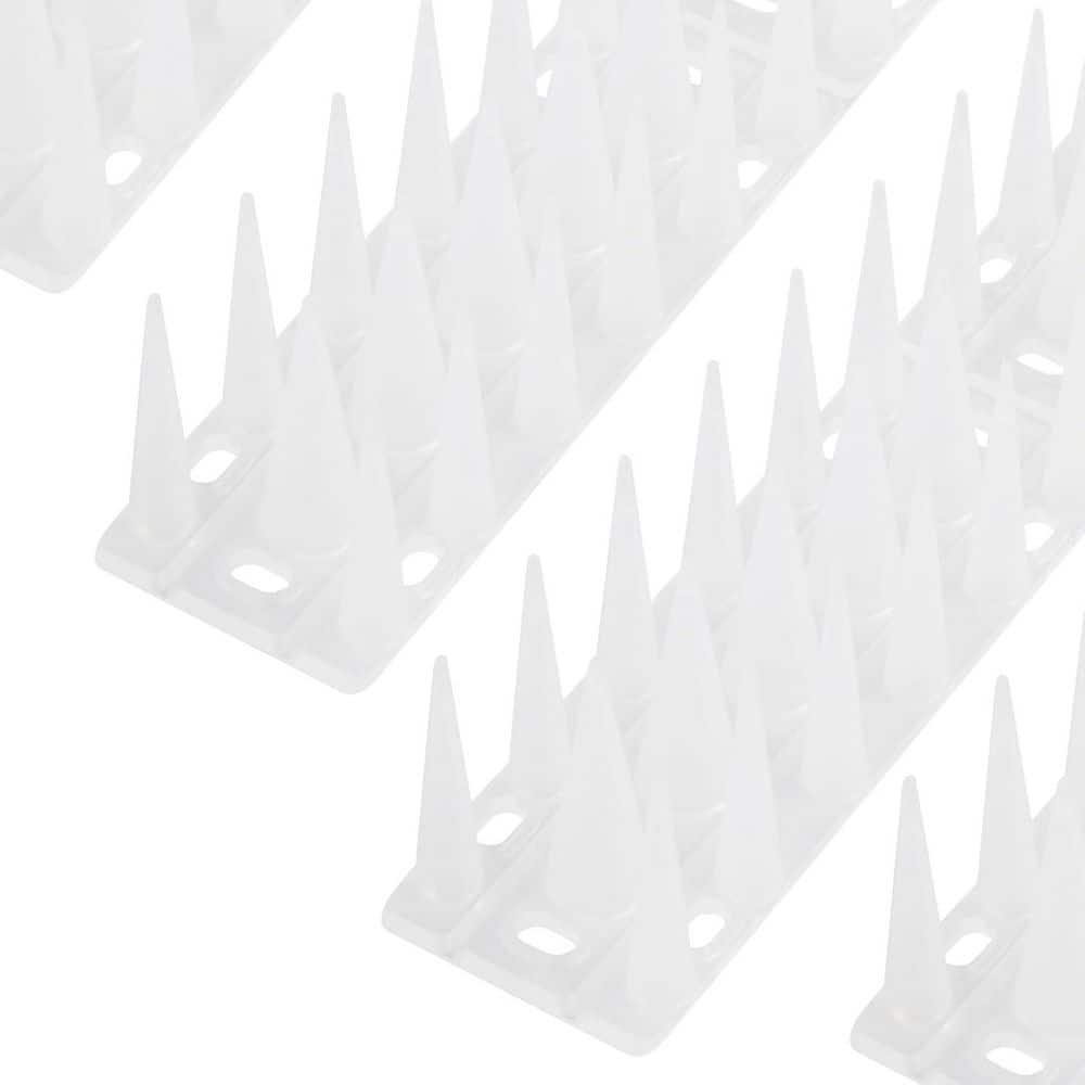 Plastic Bird Spikes 8.4 ft. Coverage Frosted White Durable Outdoor Bird Deterrent - Hercitys