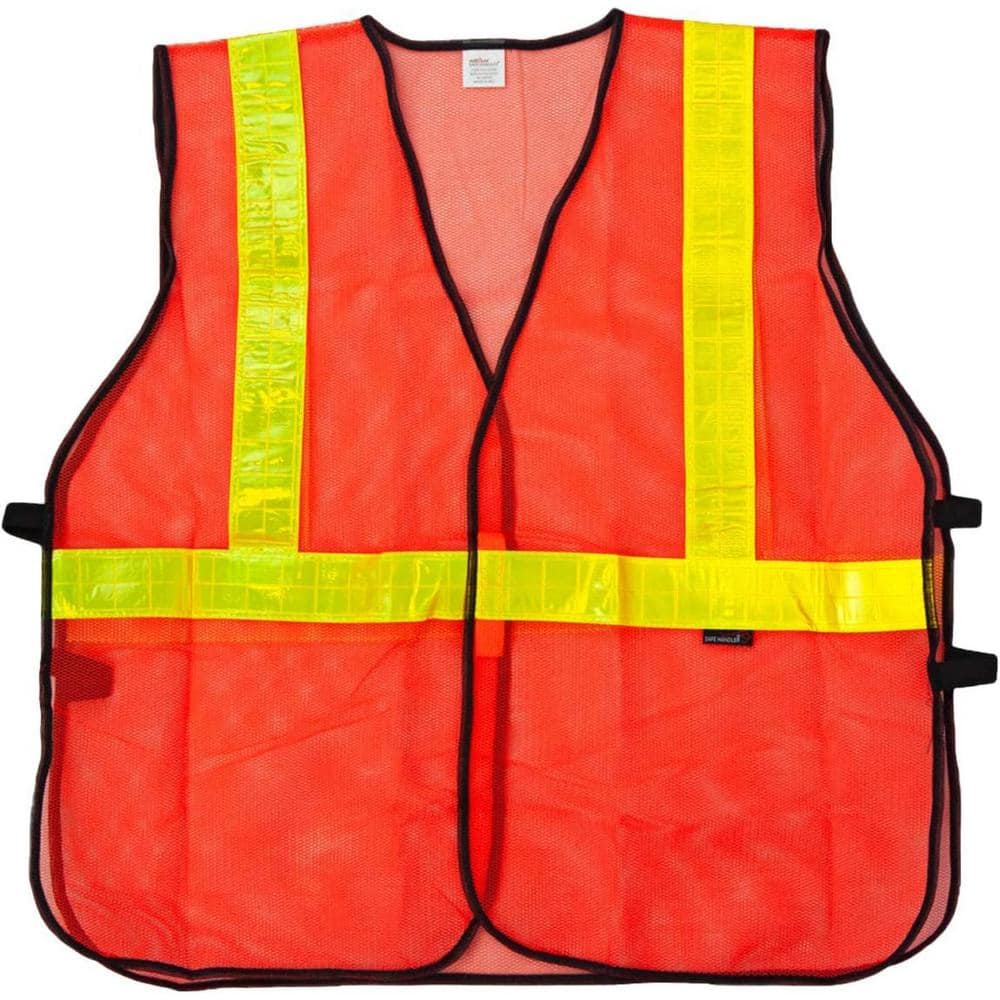 Orange, Lattice Reflective Safety Vest, Large, 10 Pcs - Hercitys