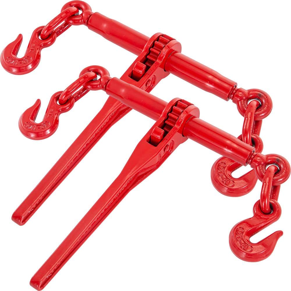 Chain Binder 5 /16 in. x 3/8 in. 2.5 8 ft. Chain Ratchet Load Binder 6600 lbs. Capacity Ratchet Leverbinder W/ G70 Hooks - Hercitys