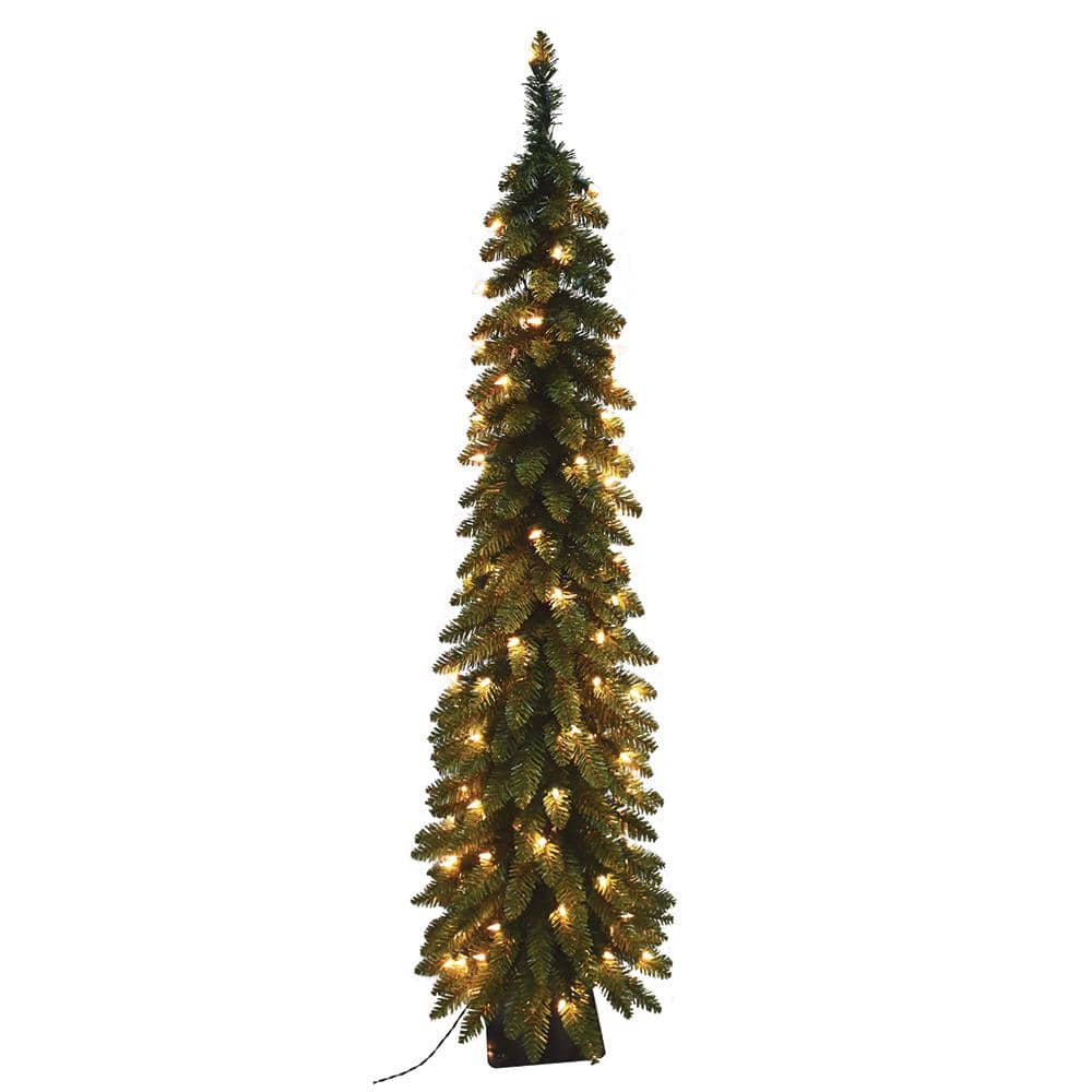 7 ft. Pre-Lit Pencil Slim Artificial Christmas Tree with 200 UL Lights - Hercitys