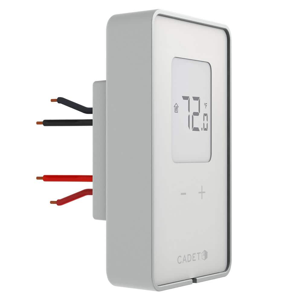 Double-pole 15 Amp Line Voltage 120/240/208-volt TEN Non-programmable Electronic Wall Thermostat in White - Hercitys