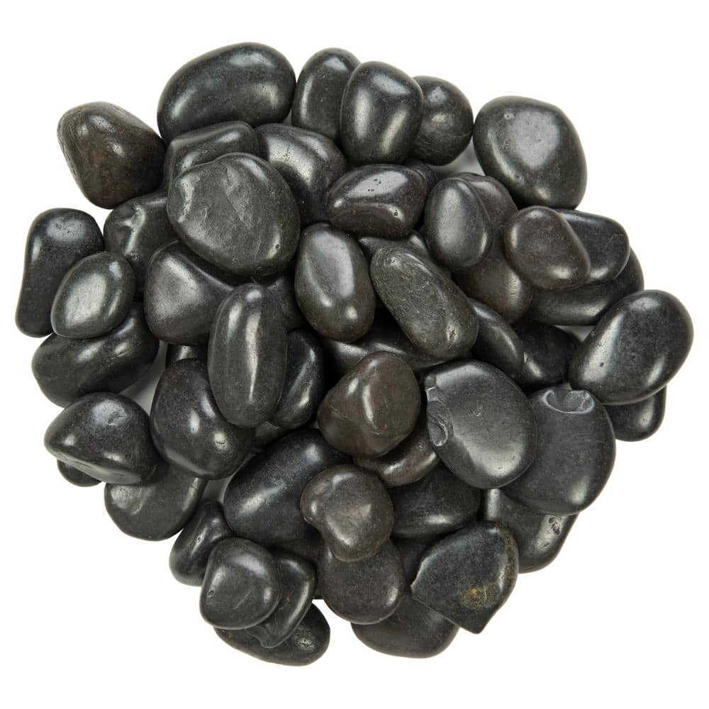 Polished Black 0.5 cu. ft . per Bag (0.25 in. to 0.75 in.) Bagged Landscape Pebbles (1 Bag/0.5 cu. ft.) - Hercitys