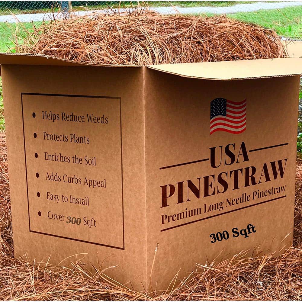 Box of 300 Sq.ft. Long Needle Pine Straw Mulch - Hercitys