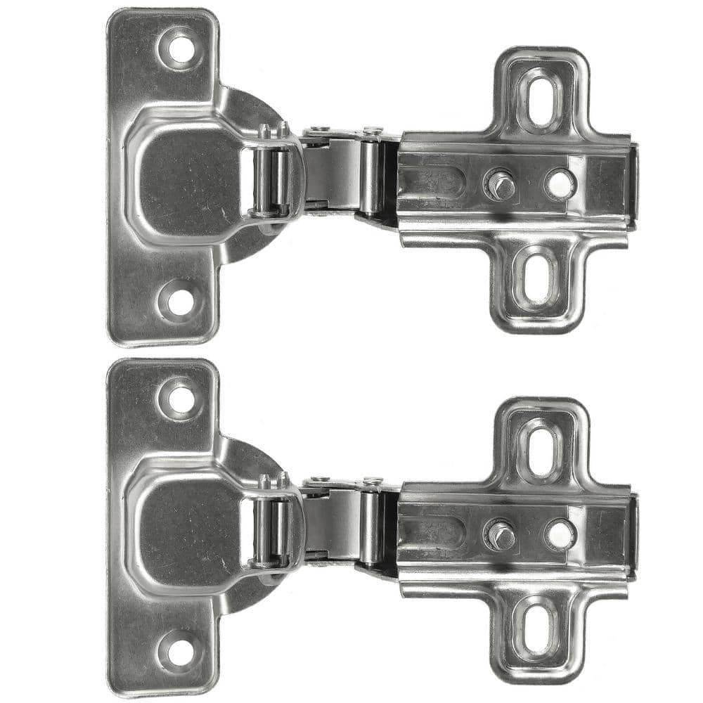 Half Overlay European Chrome Frameless 110-Degree Hinge (10-Pack) - Hercitys