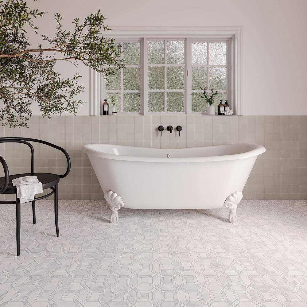 Sahara Square 4 in. x 4 in. Matte Grey Porcelain Mosaic Tile (4.84 sq. ft./Case) - Hercitys