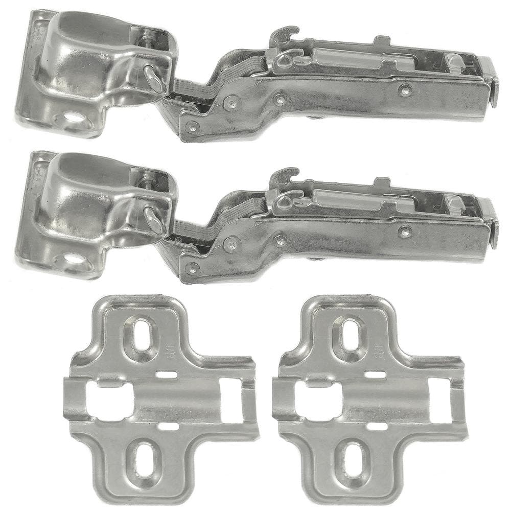 Full Overlay European Chrome 110-Degree Soft Close Hinge (10-Pack) - Hercitys