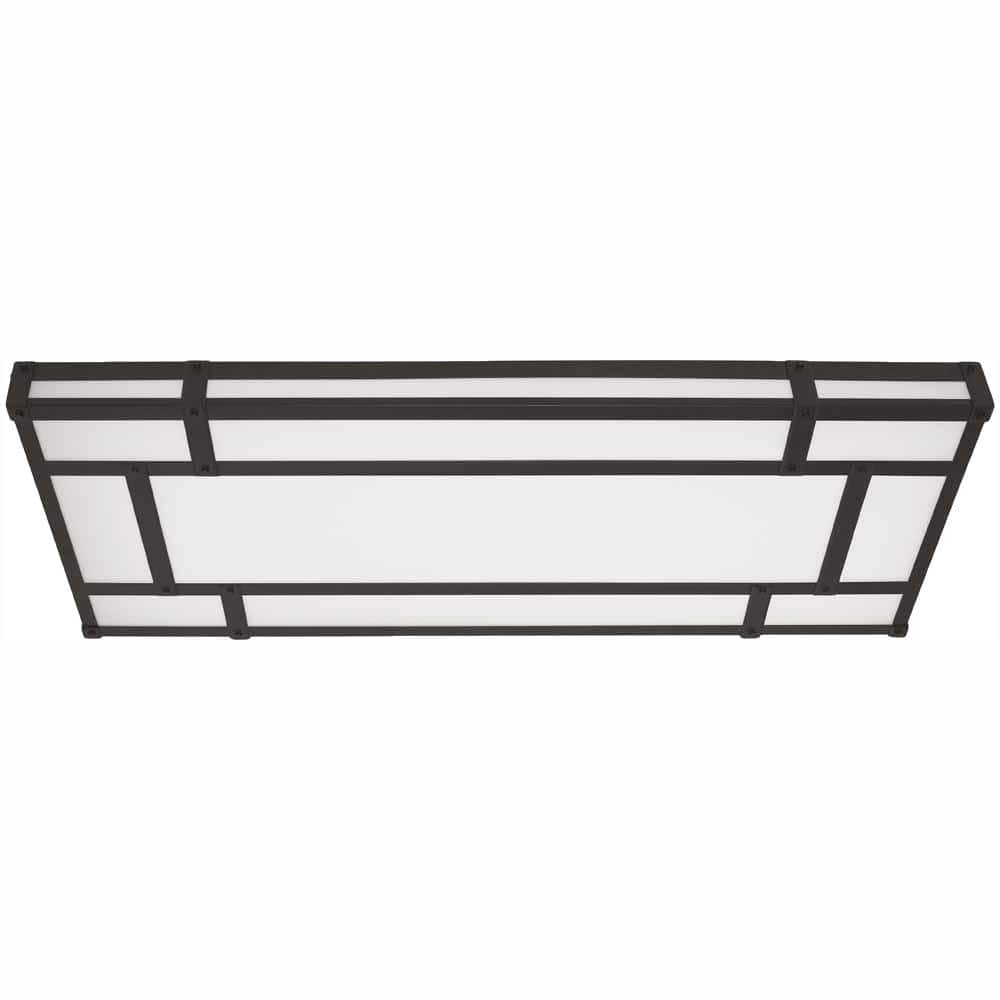 Winslow 49 in. Contemporary Aged Iron Selectable CCT Integrated LED Flush Mount for Kitchens - Hercitys