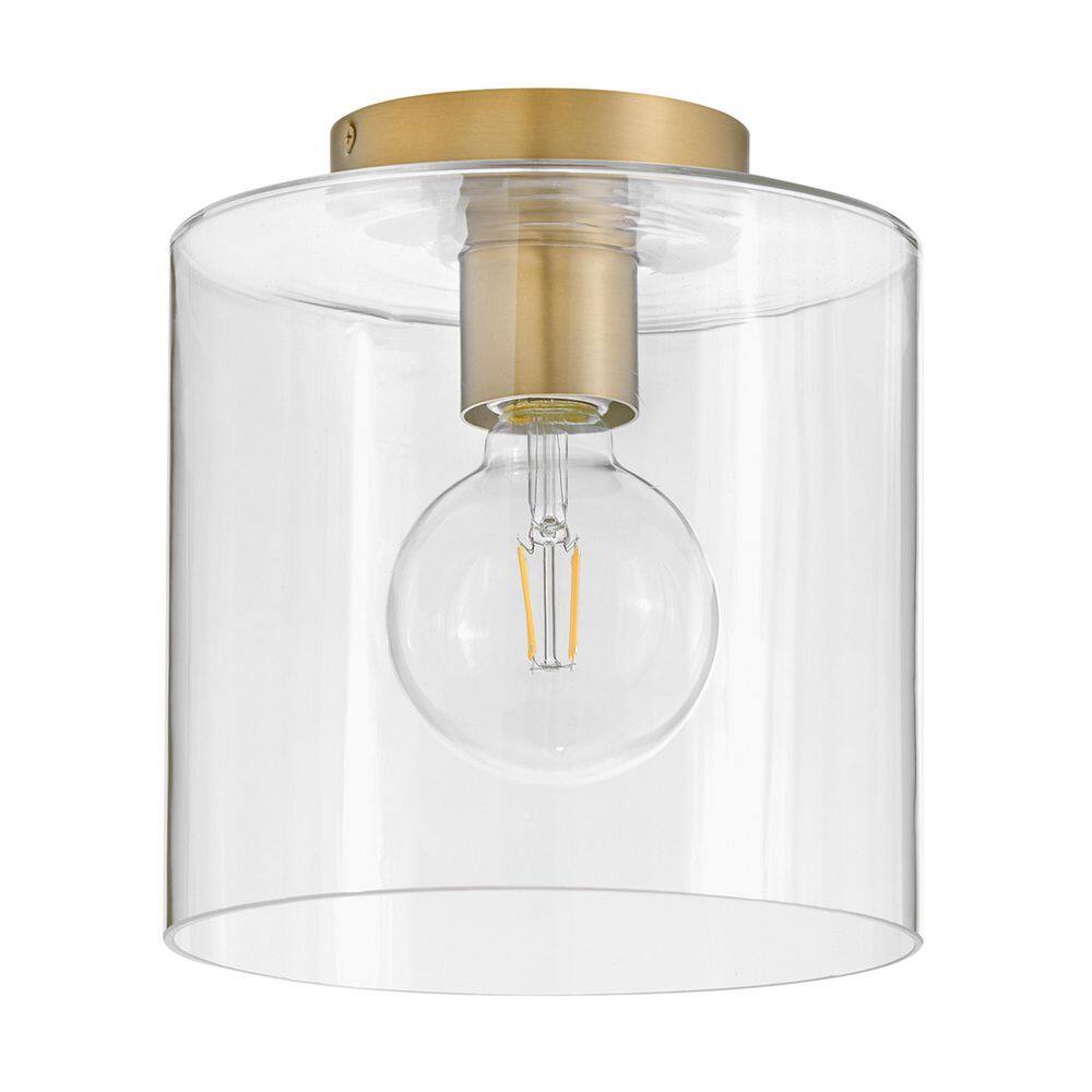 Pippa 8.5 in. 1-Light Lacquered Brass Flush Mount - Hercitys