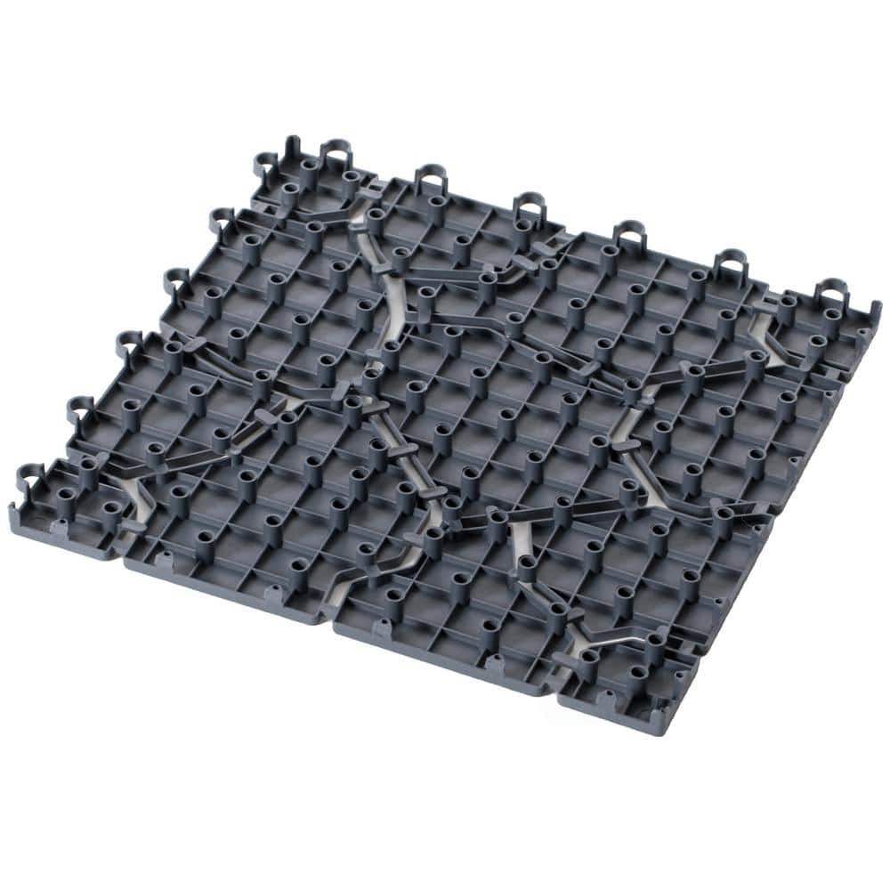Gray Plastic Garden Path Track Interlocking Stone Look Design Pathway Tile Floor Paver (Pack of 4) - Hercitys
