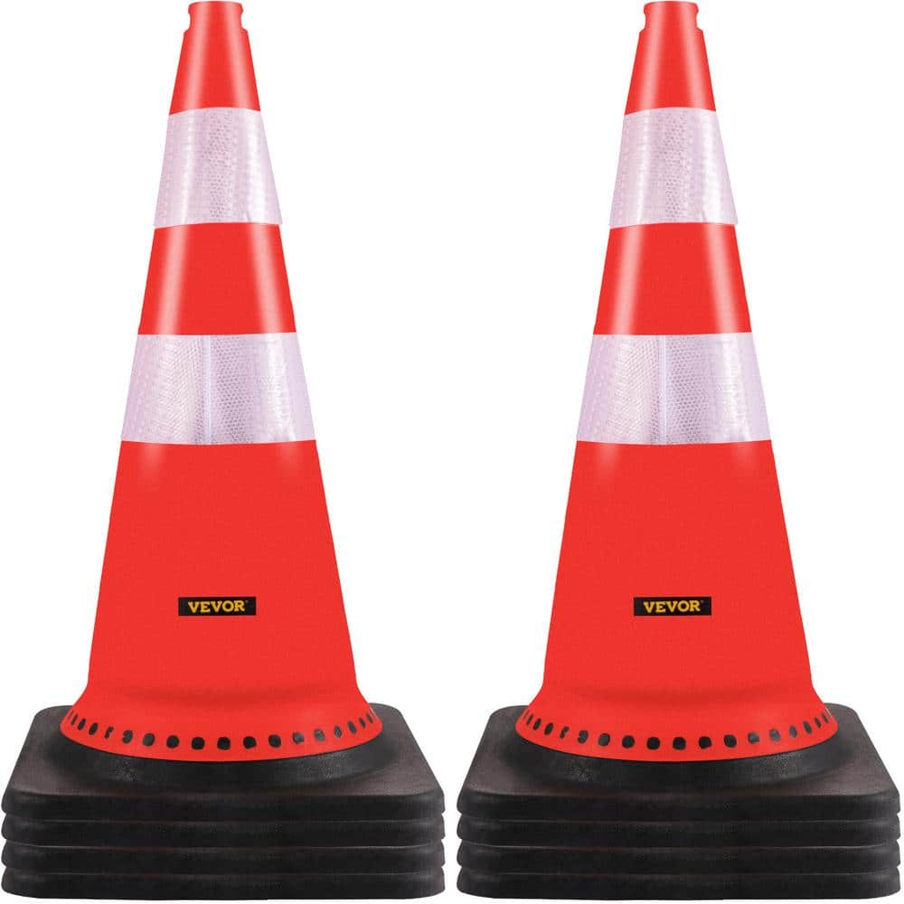 Traffic Safety Cones, 30 in. Traffic Cones, PVC Orange Construction Cones, Reflective Collars Traffic Cones (8 pcs) - Hercitys