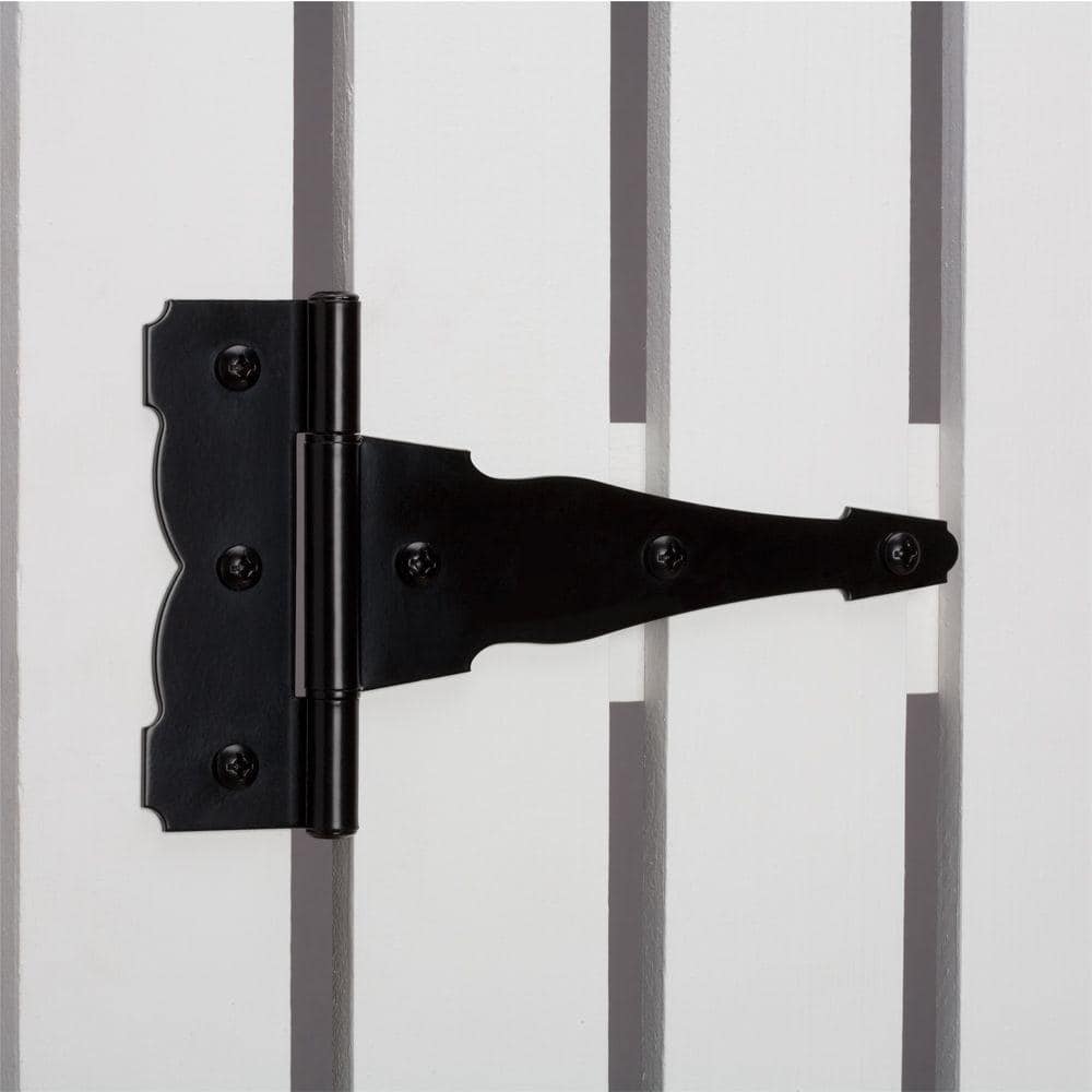 Black Stainless Steel Decorative Gate Hinge and Latch Set - Hercitys