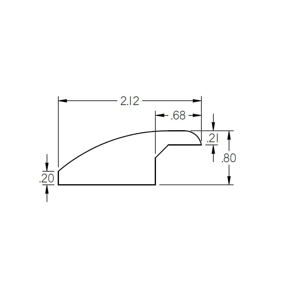 Buzz 0.80 in. Thick x 2 in. Wide x 78 in. Length Wood Reducer - Hercitys