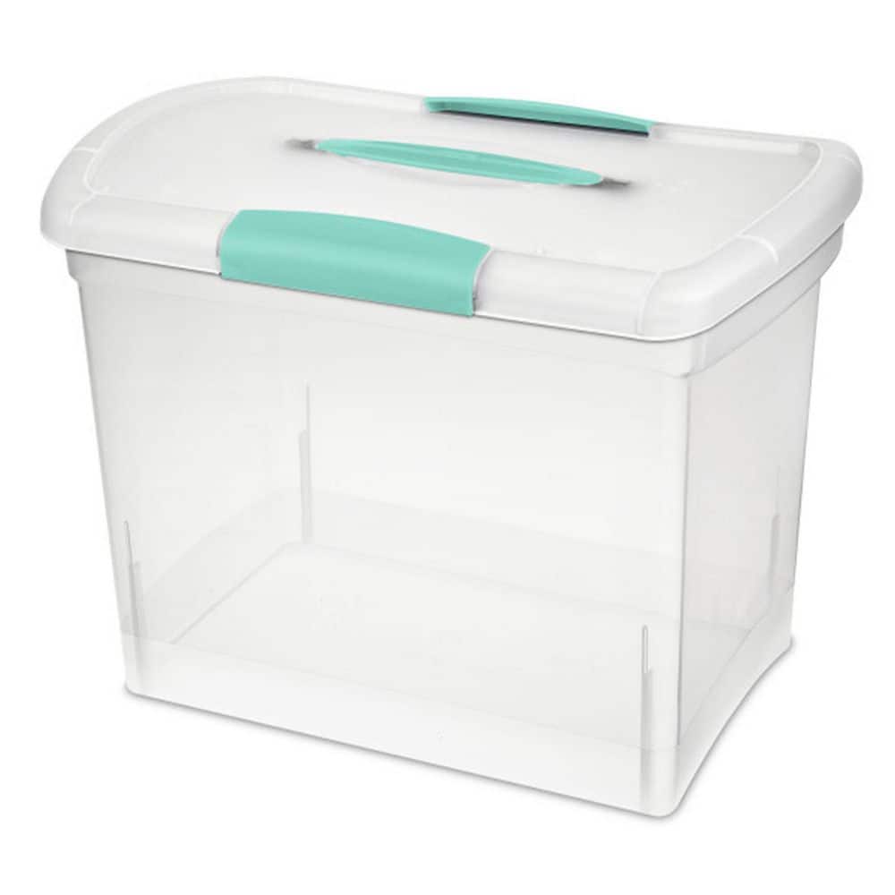 6.0 GA Large Nesting ShowOffs Portable Clear File Storage Box with Latches (18 Pack) - Hercitys