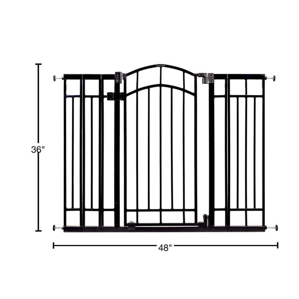 The Doorway 48W Series Pet and Baby Gate, Pressure or Hardware Mounted Auto Close Door Black, 36 in. Tall - Hercitys