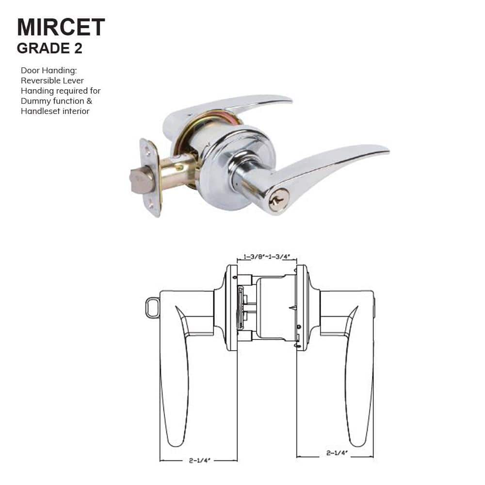Mircet Dummy (Pair) Door Lever Polished Chrome - Hercitys