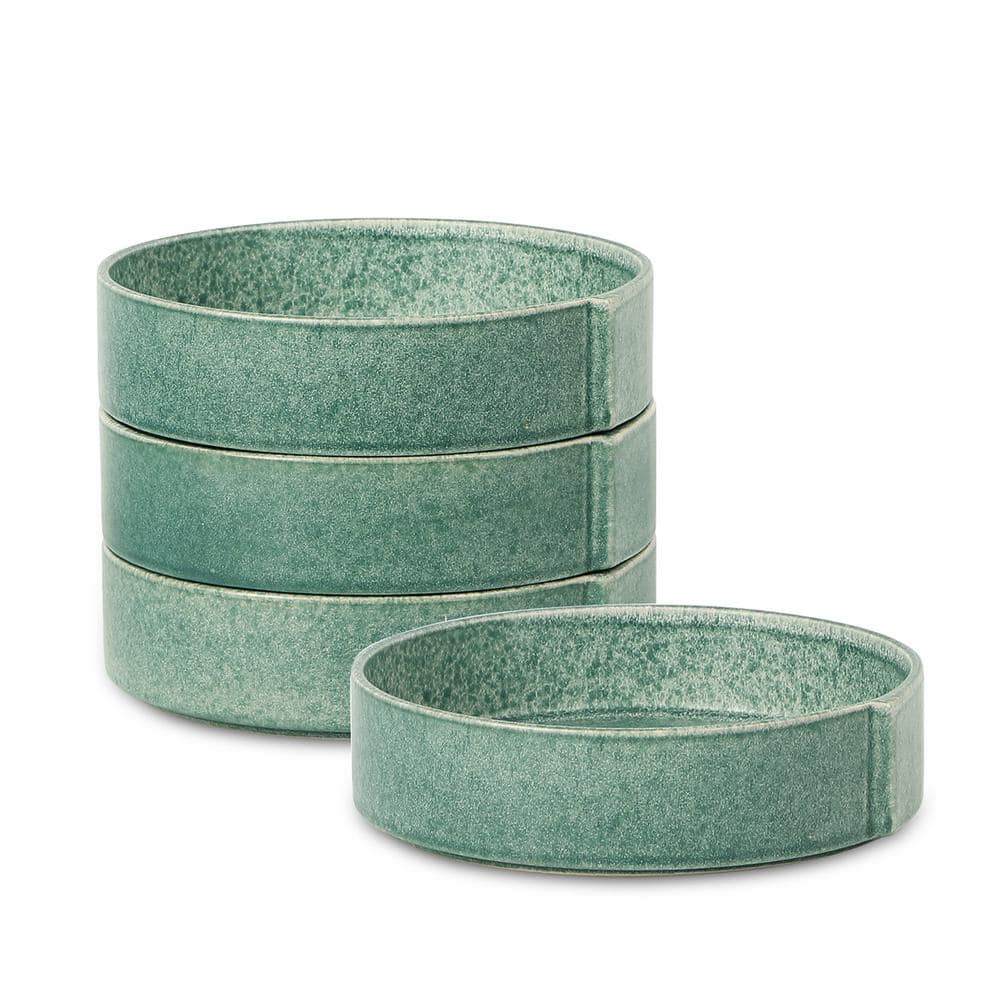 Bao 32 fl. oz. Green Stoneware Pasta Bowls (Set of 4) - Hercitys