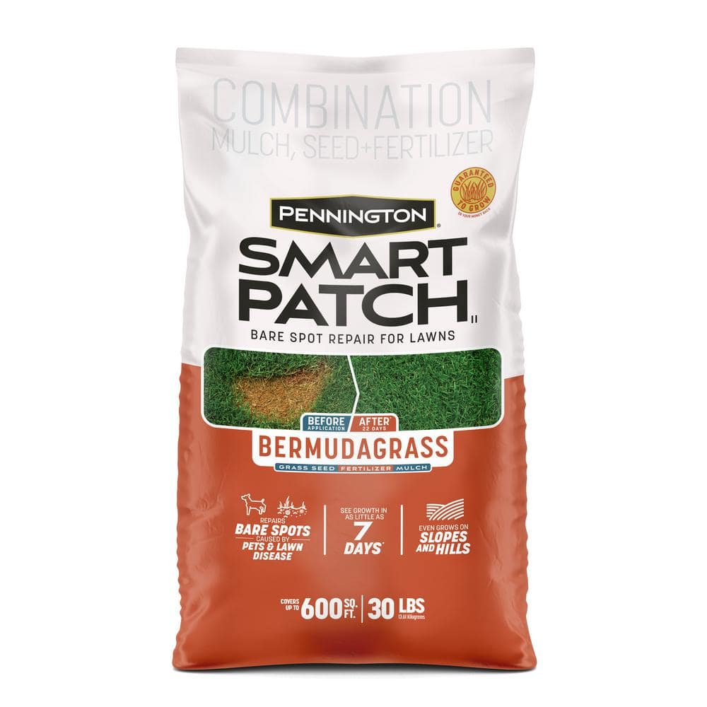 Smart Patch Bermudagrass 30 lb. 600 sq. ft. Grass Seed Bare Spot Repair with Mulch and Fertilizer - Hercitys
