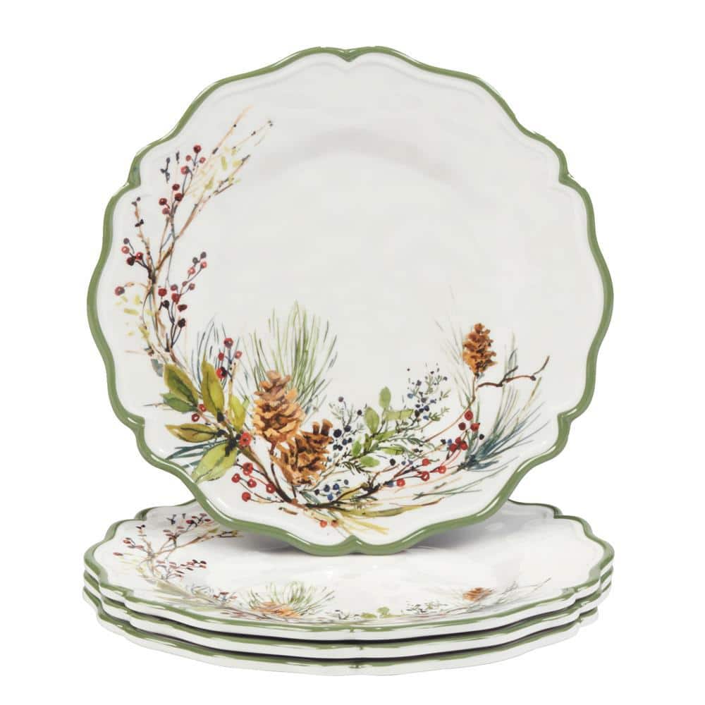 Multi-Colored Winters Forest Salad Plate (Set of 4) - Hercitys