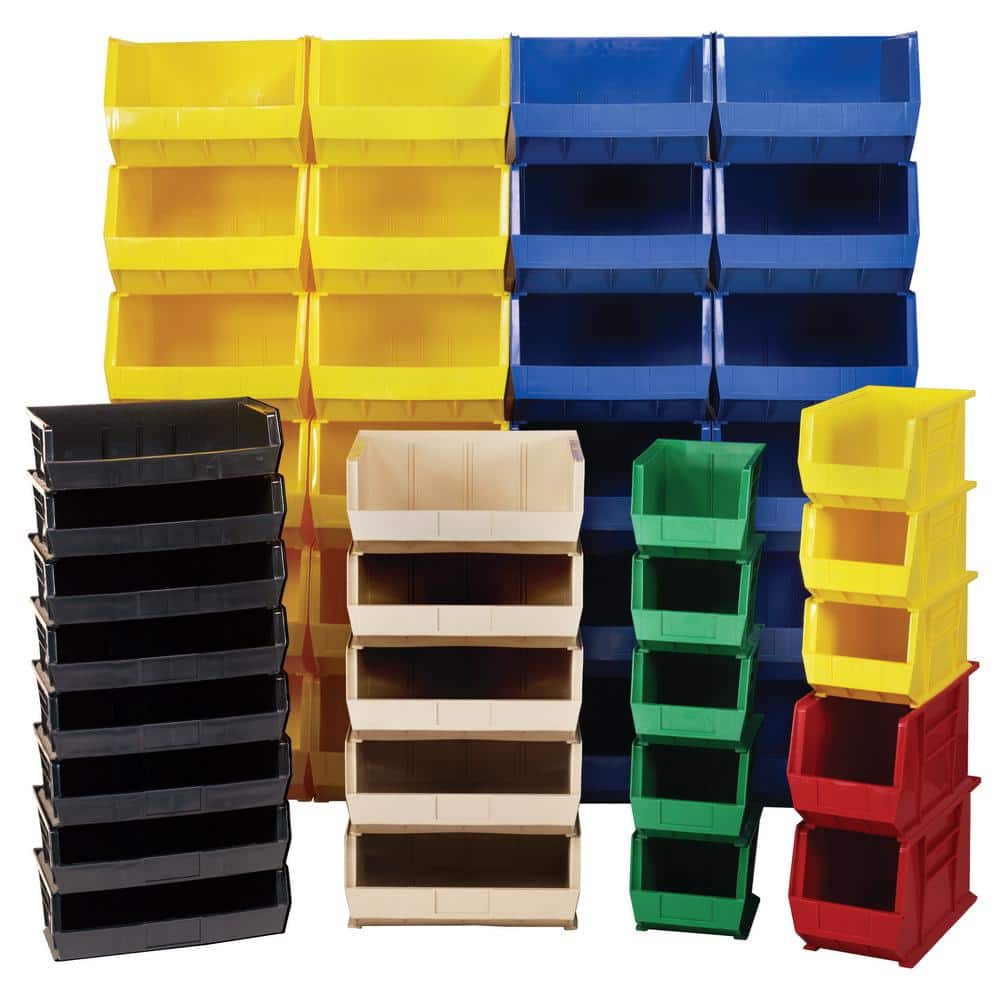 Ultra Series 2.40 qt. Stack and Hang Storage Tote Bin in Blue (12-Pack) - Hercitys